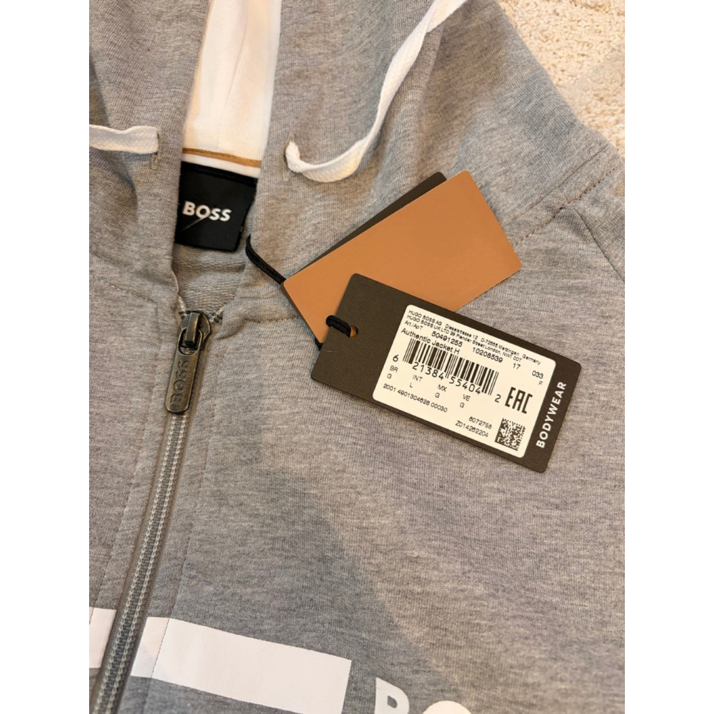 BOSS Authentic Full Zip Hoodie Gray Large NWT🛍️ - Picture 7 of 7